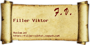 Filler Viktor névjegykártya
